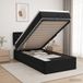 Prolenta Maison Exclusive Lit Ottoman exclusif avec matelas et tête de lit noire, dimensions 90 x 190 cm, revêtement en velours