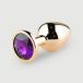 Anal Collection Medium Butt Plug en métal avec bijou rond - Rose/Violet