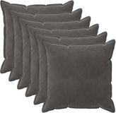 vidaXL - Housse de coussin - 6 pièces - BOIS - Gris foncé - 60 x 60 cm - Velours