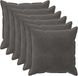 vidaXL - Housse de coussin - 6 pièces - BOIS - Gris foncé - 60 x 60 cm - Velours