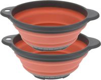 Excellent Houseware Opvouwbaar Vergiet - 2 Stuks - Oranje/Grijs - TPE - 23 cm