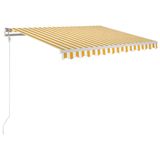 VidaXL Uitschuifbare luifel geel en wit 350 x 250 cm