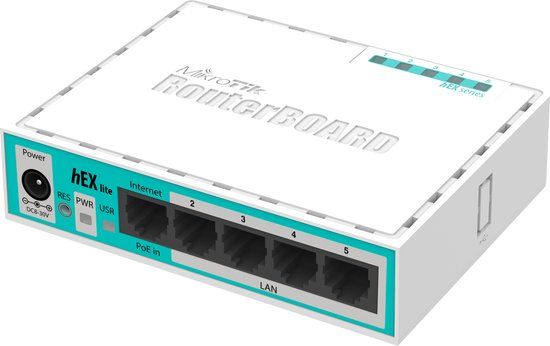 MikroTik hEX lite Bedrade Router - Wit