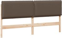 vidaXL Gestoffeerd hoofdbord Natuurlijk en Licht Grijs 200 cm