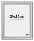 yd. Cadre photo 24x30 cm - Bois - Noir Argent Poli - Birmingham