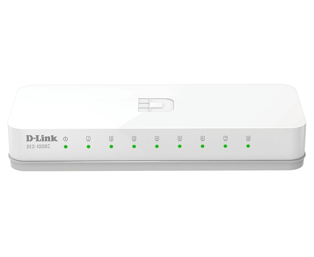 D-Link DES-1008C/E 8-Port Fast Ethernet Unmanaged Desktop Switch Wit
