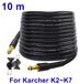 Tuyau de nettoyeur haute pression - Rallonge - 10 mètres - 180 bar - Buse à jet large - Buse en cuivre - Convient aux nettoyeurs haute pression K2-K7