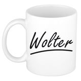 Bellatio Decorations Wolter Naam koffiemok - beker - met sierlijke letters - wit