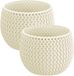 Prosperplast Set van 2x plantenpotten/bloempotten kunststof dia 24 cm creme wit