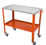 Latios Table de soudage - Table de soudage mobile sur roues - Dimensions 91,4 x 45,7 cm - Capacité de charge 544 kg - Plateau perforé 94 trous (Ø 1,6 cm) - Acier au carbone - Quatre fentes pour outils