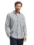 Tom Tailor - Regular fit overhemd met borstzak - Maat S - blue small structure