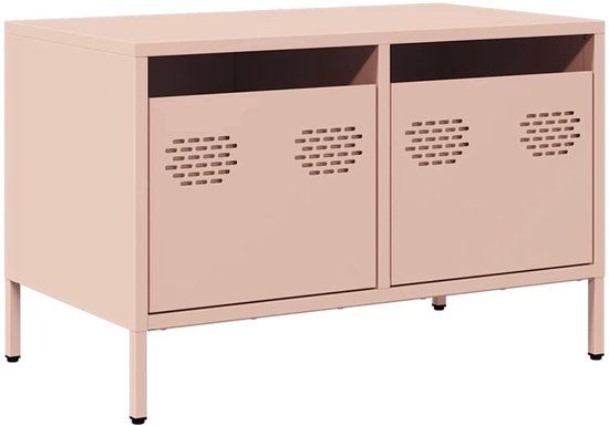 vidaXL Tv-meubel - 68x39x43,5 cm - Roze - Staal