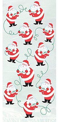 Unique Party Cellofaan Santa Kerst Feesttassen - Pack van 20