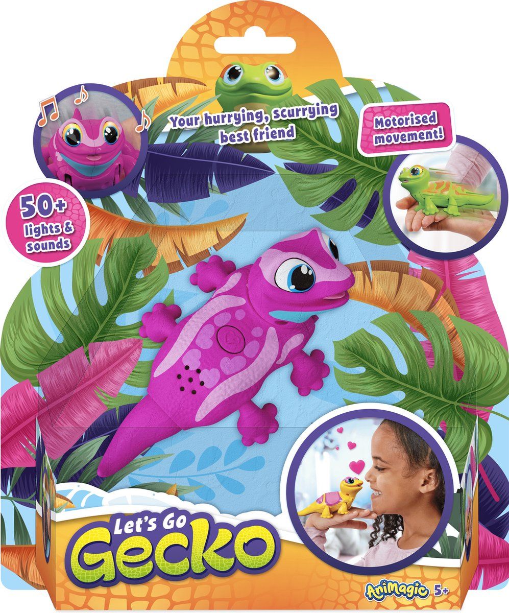 Animagic Speelgoedrobot Gekko - Roze