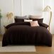TRANKIELO® - Beddengoedset 200 x 200 cm - Bruin microvezel - Strijkvrij, zacht en comfortabel - Inclusief 2 kussenslopen 80 x 80 cm