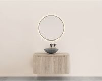 Wiesbaden Sulora Onderkast - Afgeronde Hoeken - Geribbeld met 1 Lade en 1 Uitsparing - 100x48cm - Licht Eiken