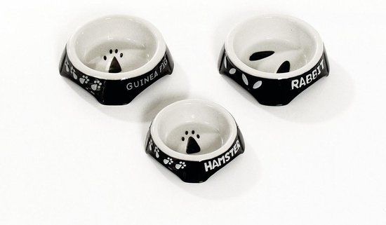 FLAMINGO Hamster dish ca. 9 cm / 100 ml black & white