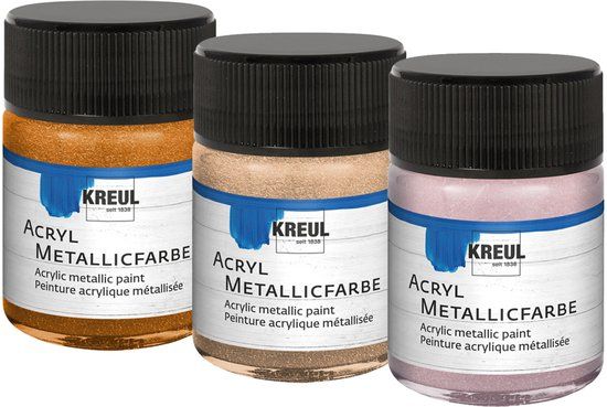 Kreul 77586 - Acryl metallic verf - 50 ml - glas in metallic roségoud