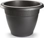 Forte Plastics 2x Antraciete plantenbakken/bloempotten 20 cm - Ronde bloempotten/plantenpotten voor binnen/buiten