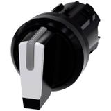Siemens 3SU10022BN600AA0 3SU1002-2BN60-0AA0 Knevelschakelaar Kunststof frontring, Verlicht Knevel Zwart, Wit 2 x 45 ° 1 stuk(s)