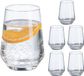 Merkloos Relaxdays drinkglazen set van 6, waterglazen, vaatwasserbestendige sapglazen, 390 ml, limonade, frisdrank, transparant