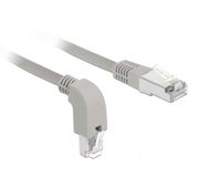 Delock S/FTP CAT6a 10 Gigabit netwerkkabel haaks naar boven / recht / grijs - LSZH - 0,50 meter