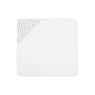 Cambrass Handdoek met capuchon Be Dots roze 80x80cm - Wit - Gr.80x80 cm