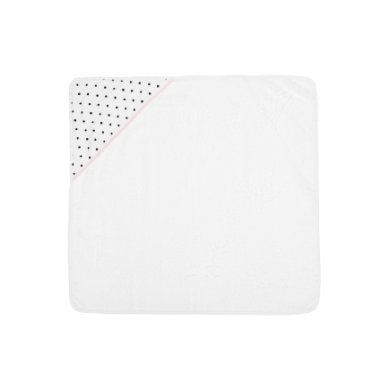 Cambrass Handdoek met capuchon Be Dots roze 80x80cm - Wit - Gr.80x80 cm