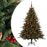 vidaXL Sapin de Noël artificiel avec boule 150 cm 150 LED Blanc chaud