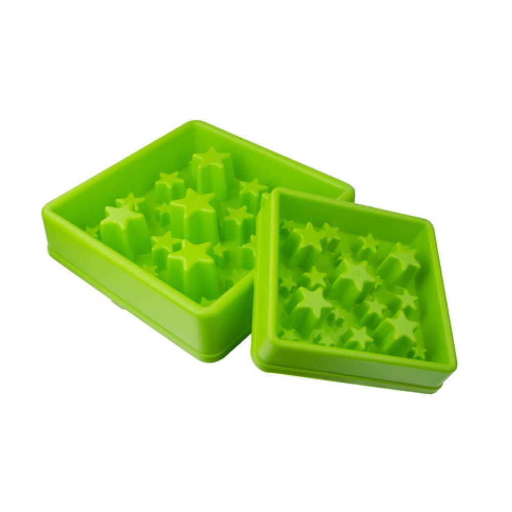 Eat Slow Live Longer Anti-schrok Voerbak Vierkant Groen 20.5 cm