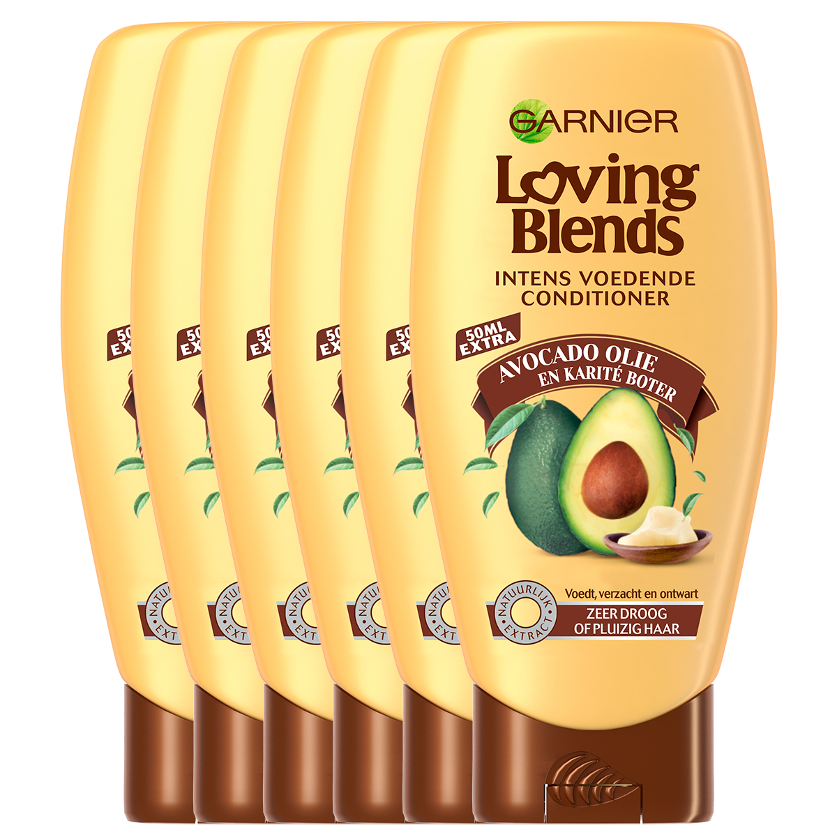 Garnier Loving Blends - Conditioner - Avocado Olie & Karité boter - 6 x 250 ml - Droog of Pluizig Haar - Voordeelverpakking