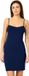 Merry Style Dames Onderjurk - Nachthemd - kort - V-neck - verstelbare Spaghetti bandjes - Viscose - Marineblauw - XL