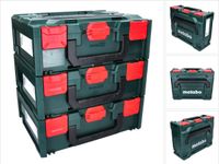 Metabo metaBOX 145 set 3x systeemgereedschapskoffer stapelbaar 396 x 296 x 145 mm + 3x universele inzetstuk