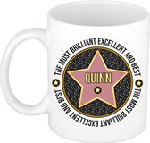 Bellatio Decorations Naam mok Quinn - wit - Most Brilliant - keramiek - 300 ml - collega beker - cadeau