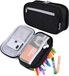 E-CrossStu GmbH Grande trousse - Trousse - Trousse noire - Trousse pour enfants et adultes - Trousse scolaire pour garçons et filles - Rentrée scolaire - Noir