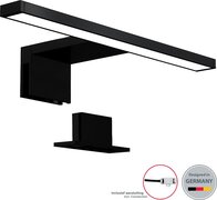 B.K.Licht - LED Spiegellamp - zwart - badkamerlamp - spiegelverlichting - l:30cm - IP44 - 4.000K - 780 Lumen - 5W LED