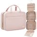 NISHEL Reis toilettas voor vrouwen, draagbare hangorganizer voor shampoo, conditioner, penseelset op ware grootte en reismaataccessoires, Roze, L, Stijlvol