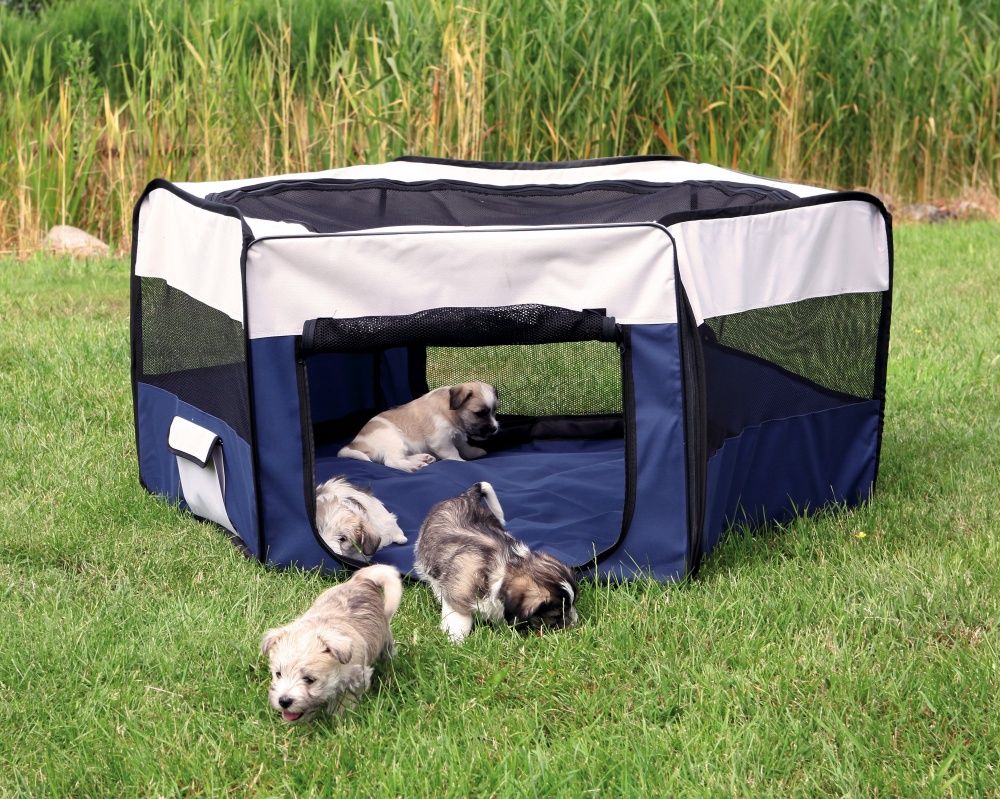 Trixie Puppy Ren - Turquoise/Grijs - 130 x 130 x 55 cm - For Small Animals