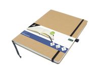 Kangaro Notitieboek A4 Kraft Lijn Hardcover Elastiek Lint Penlus