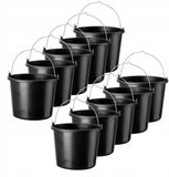 KADAX 10 stuks bouwemmer, 12 l, kunststof, zwart