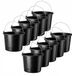 KADAX 10 pièces seau de maçon, 12 l, plastique, noir