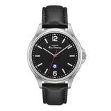 Ben Sherman Westminster Zwart Lederen Band Quartz Analoog Horloge Mannen 43mm