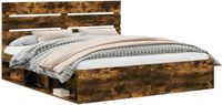 vidaXL Bedframe, rookeiken, 180 x 200 cm, massief grenenhout