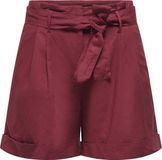 ONLY CARMAKOMA Carisola HW Belt Shorts Pnt - Meisjes - Bermuda shorts - Viscose/Linnen/Katoen - Maat 46 - Rood