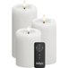 LED Rayure Pack de 3, Ø 7,5 x 10/12,5/15 cm Blanc