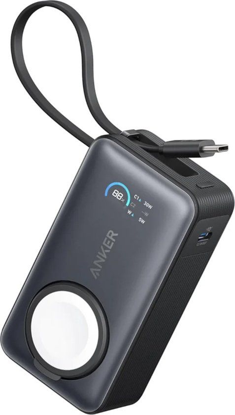 Anker MagGo Powerbank 10.000mAh - Apple Watch - 35W - Zwart