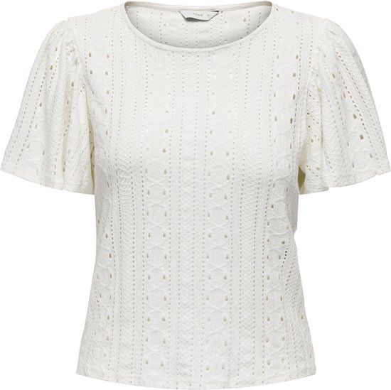 ONLY ONLRIVERSIDE S/S FLAIRED TOP JRS - Cloud Dancer - Maat S