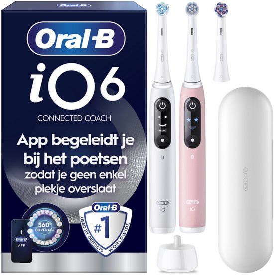 Oral-B iO 6 Elektrische Tandenborstel Duo - Wit & Roze