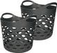 5Five Panier à linge/panier de rangement flexible - 2x - rond - gris foncé - 40 litres - D38 x H38 cm