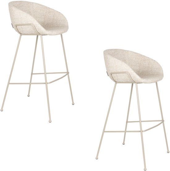 Zuiver Feston Barkrukken 75 cm Beige - Set van 2